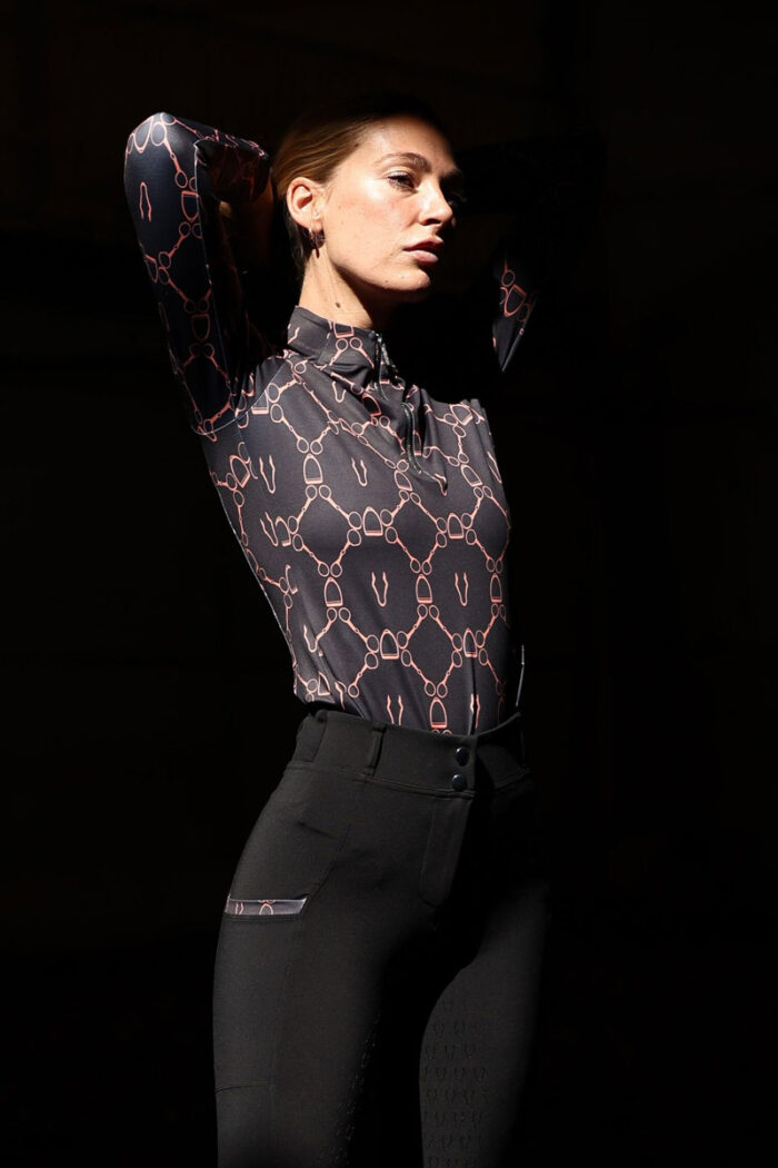 Simply Posh-Top mangas largas en negro bracomonte