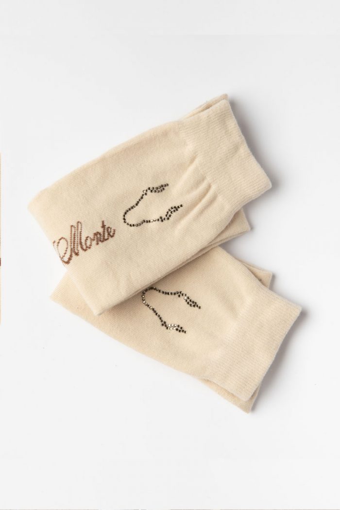 Calcetines Ecuestres beige con Brilli Brilli bracomonte equestrain marbella